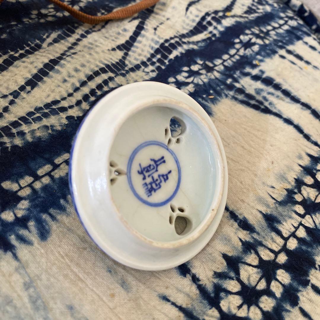 真葛香山　象蓋染付鳳凰香炉