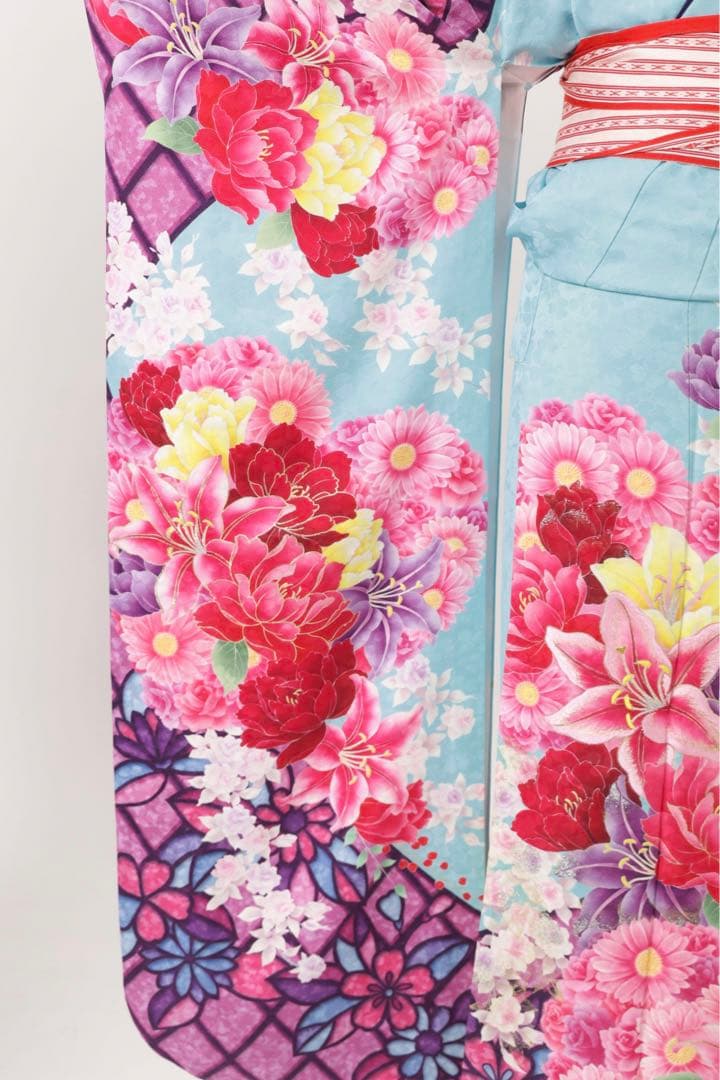 振袖2L 水色　トールサイズ　着物のみ