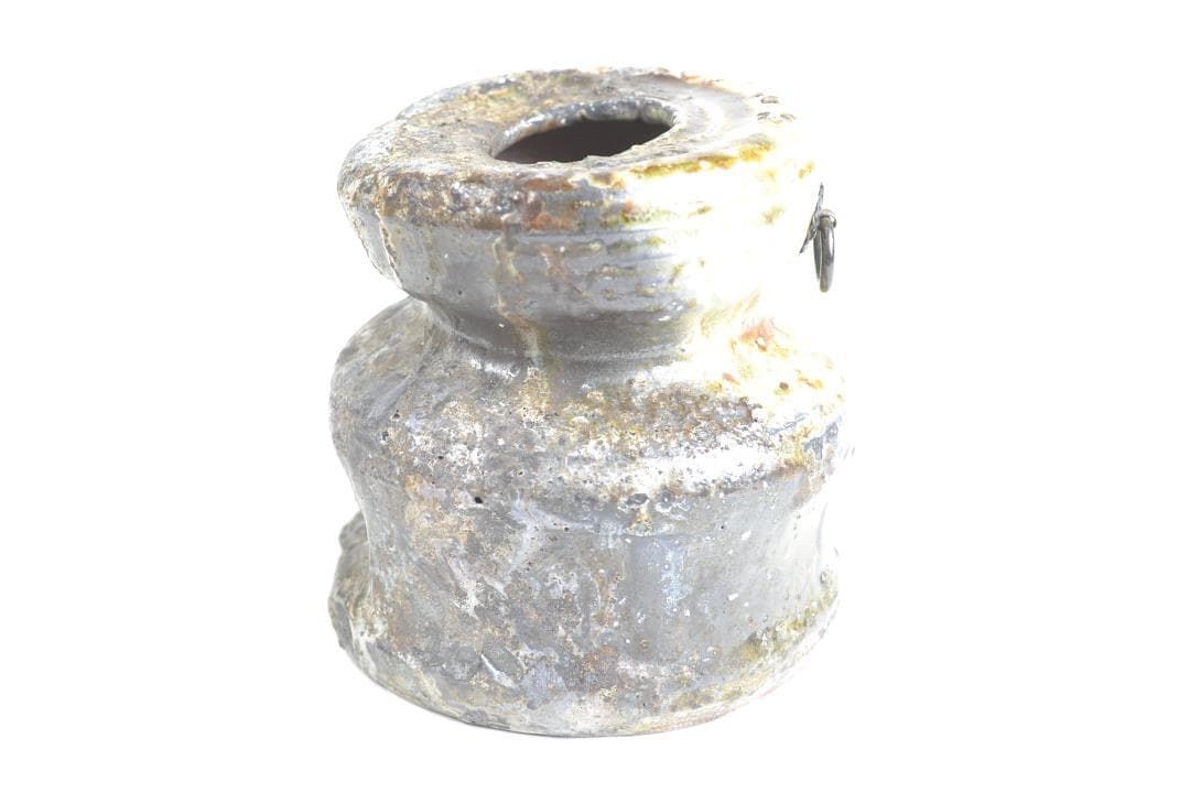 茶道具　大徳寺管長　小田　雪窓師書付　信楽焼　ウズクマル花入　楽入造