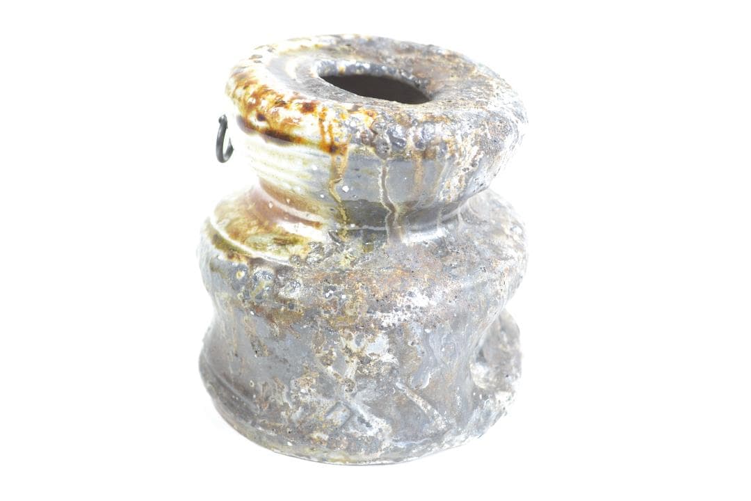 茶道具　大徳寺管長　小田　雪窓師書付　信楽焼　ウズクマル花入　楽入造