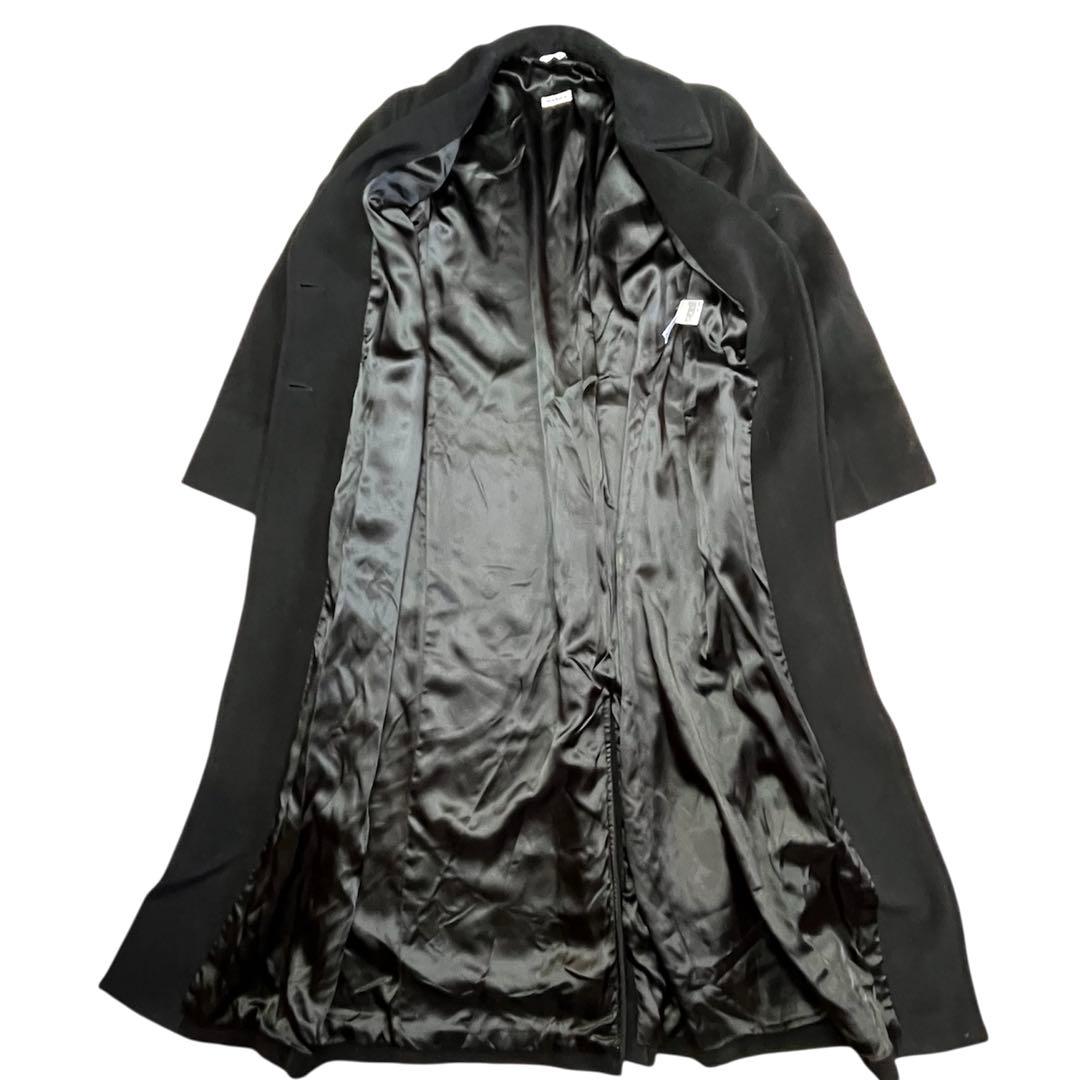 アンゴラ混 MAX&Co チェスターコート 黒 ロングコート 125cmマキシ丈