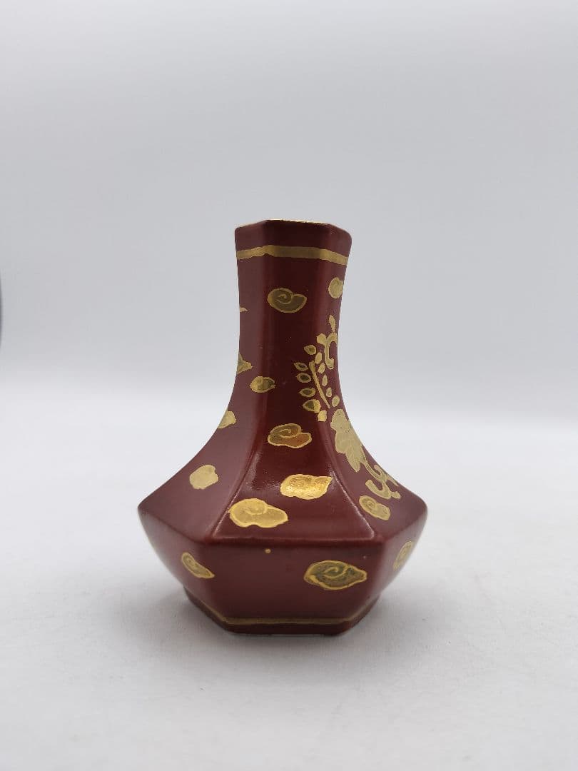 c726 煎茶　箸立 赤金襴 平安春峰 茶道具 古物