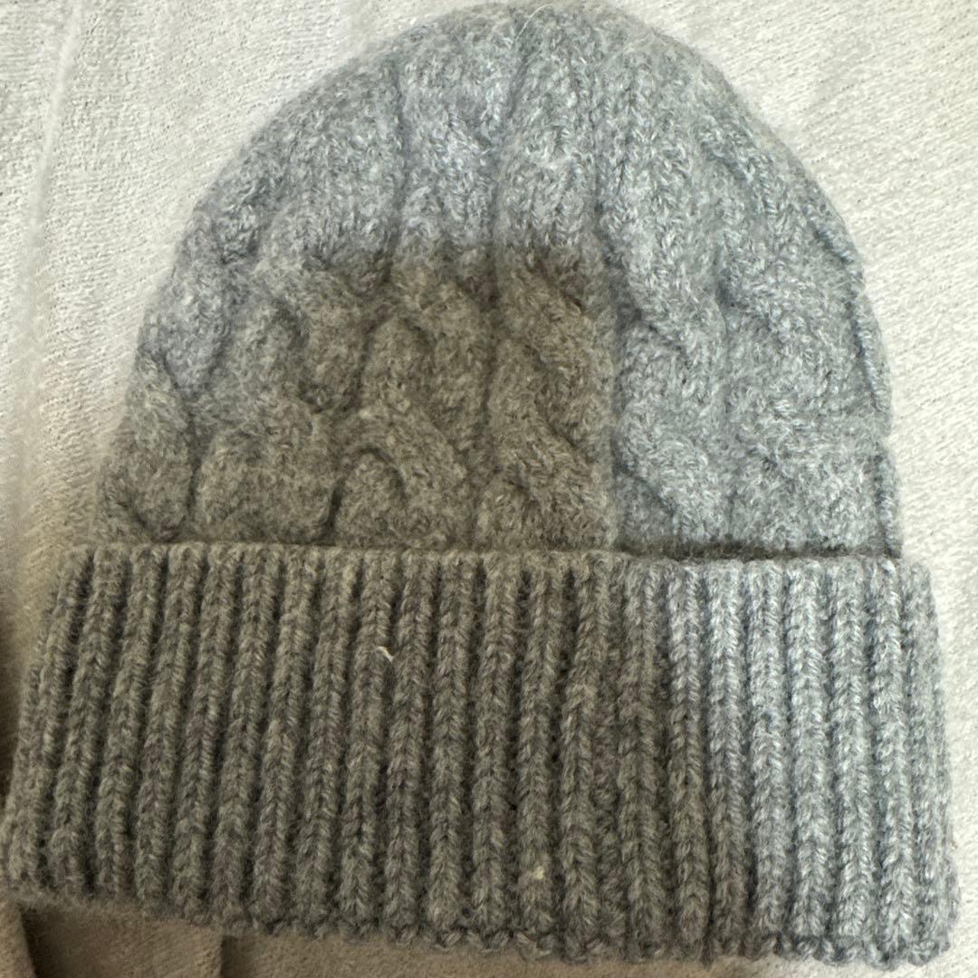 確実正規　美品　MONCLER モンクレールケーブル編みGLAYウールビーニー