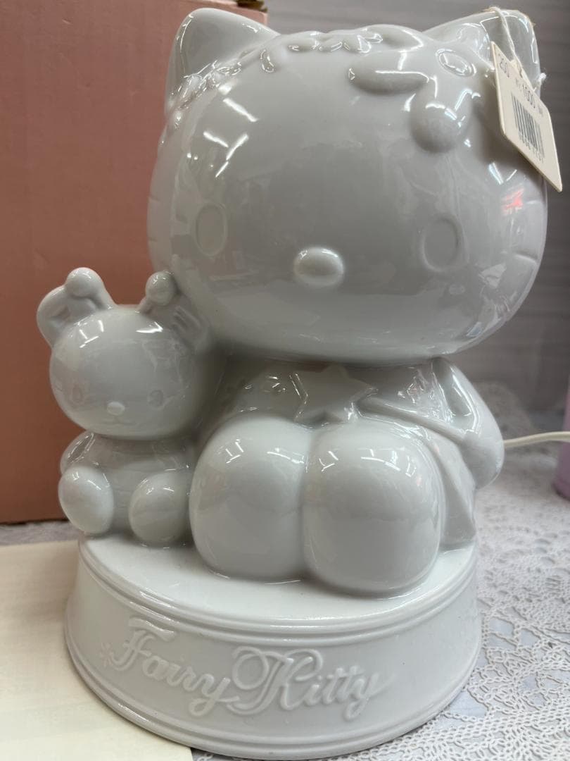 ★未使用品★ハローキティ　ダイカット陶器ランプ　花　希少　レア　卓上　2000年