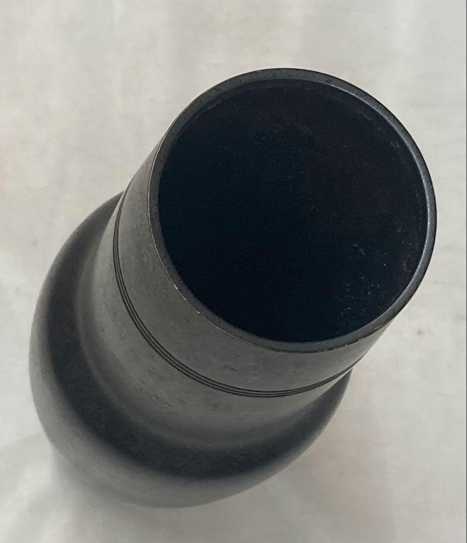 B454b「朧銅花瓶」中川衛案　高橋介州監作　共箱　石川県　合作