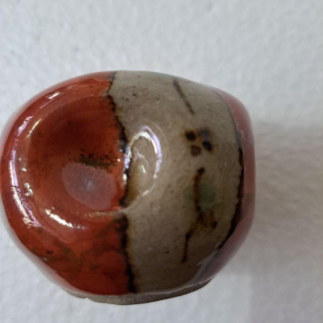 書道具　水滴　赤絵草図　　エクボ持ち手　名刻印