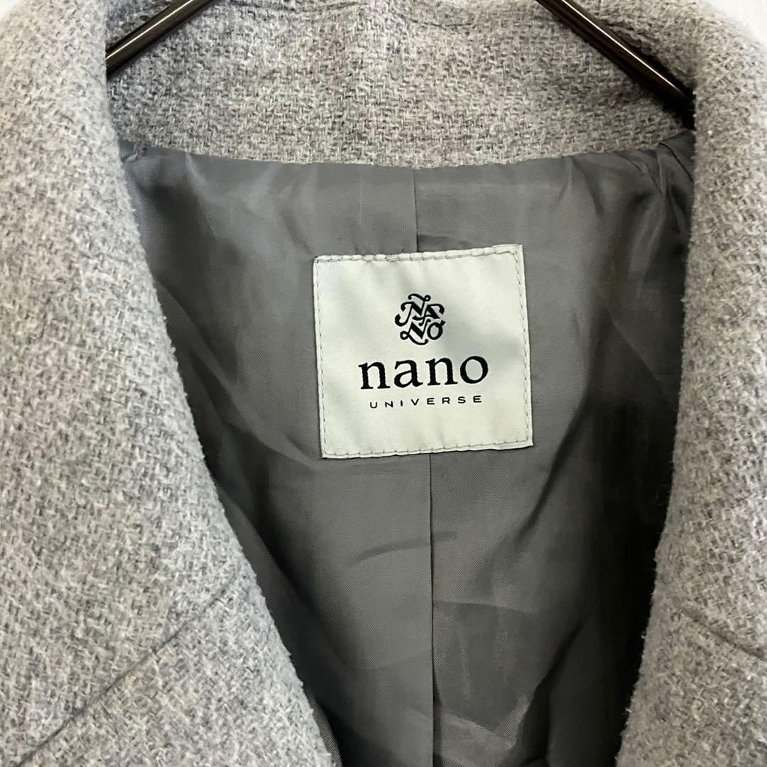 ナノユニバース ロングコート ライトグレー F 秋冬 きれいめ 大人上品 通勤