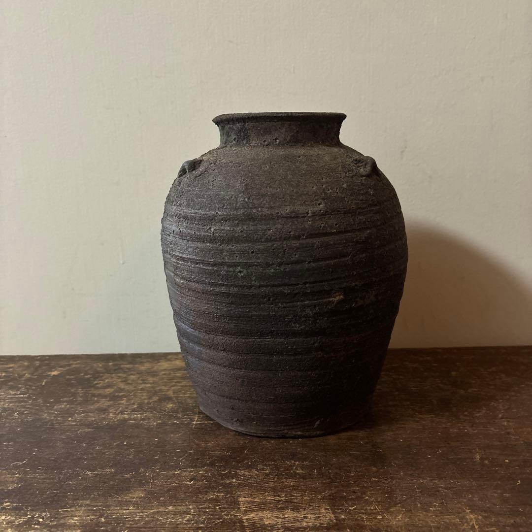 景色の良い窯変備前壺　花器　骨董　古道具　アンティーク　古民芸　古陶磁　検:李朝