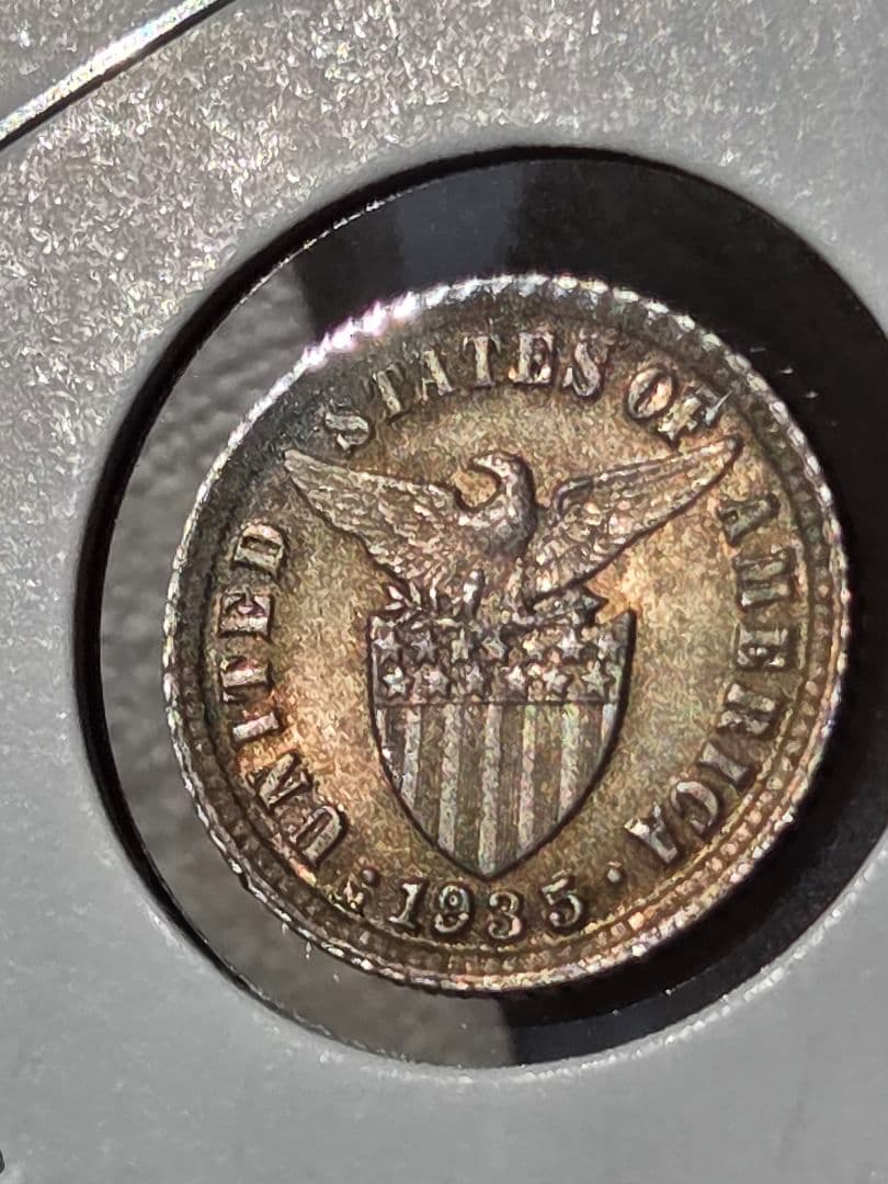 (稀少な状態)アメリカ合衆国統治下　フィリピン　20センタボ銀貨　1929 M