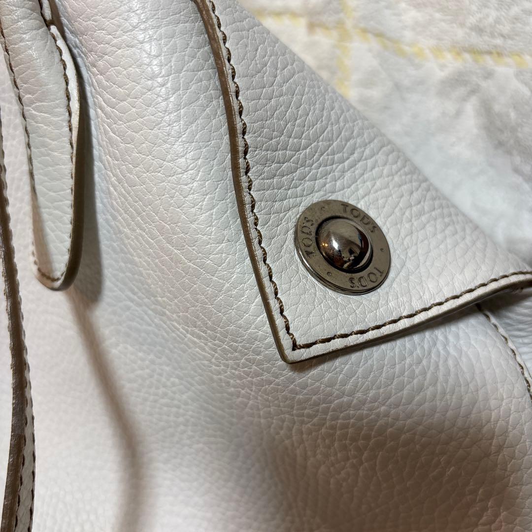 専用　TOD'S ホワイトレザー ハンドバッグ美品