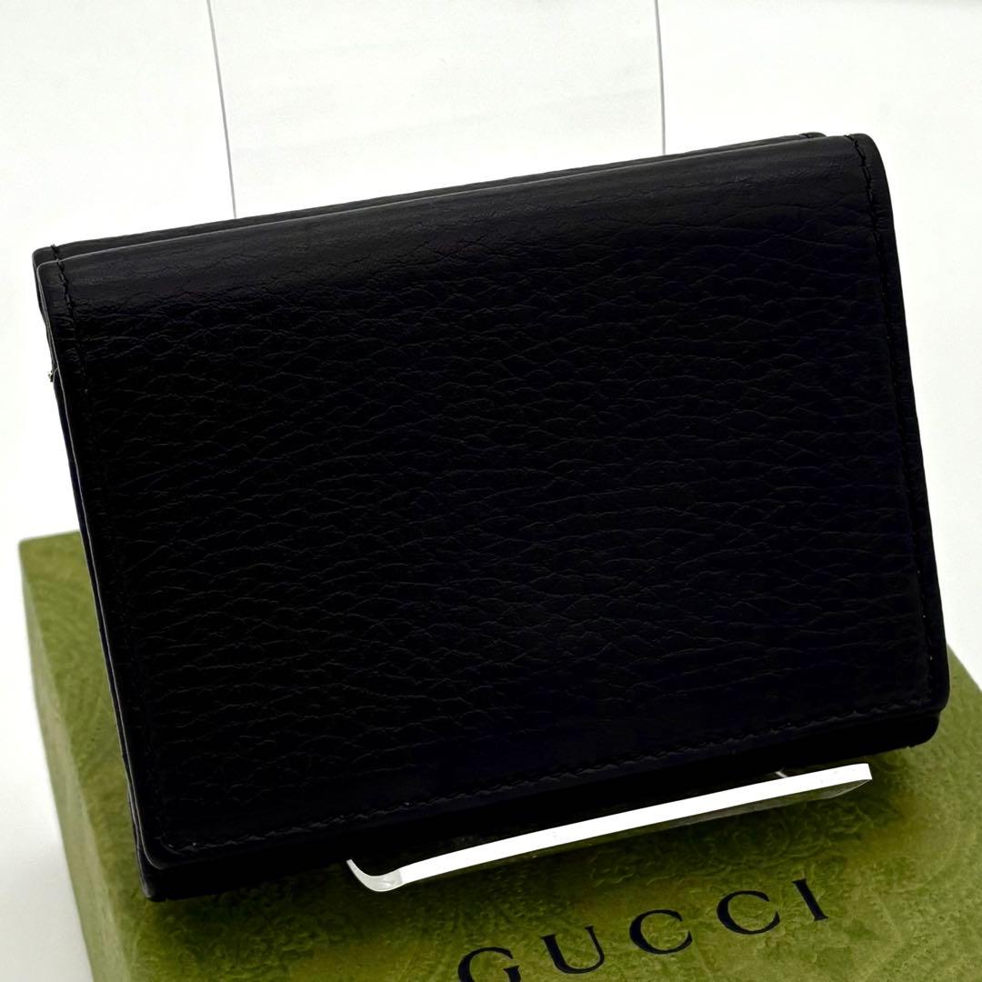 グッチ 折財布 GGマーモント プチマーモント ブラック ゴールド 2453