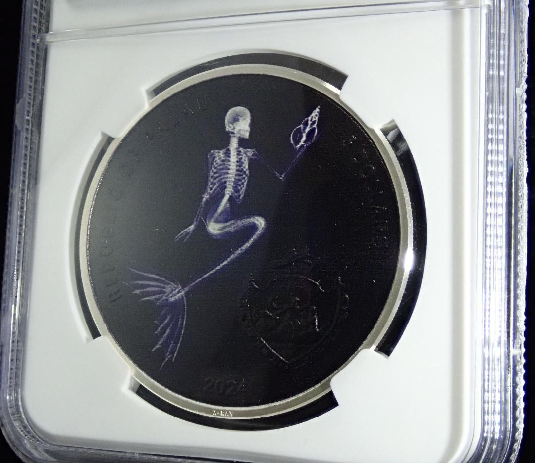 神秘的な美しさ 最後のマーメイド 人魚姫 最高鑑定 銀貨 PF70 NGC