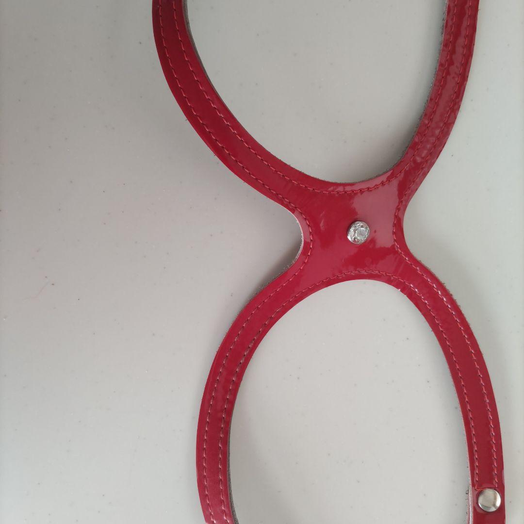 バディベルト ハ－ネスBBベルト ６号エナメル！レッド スワロフスキー付き