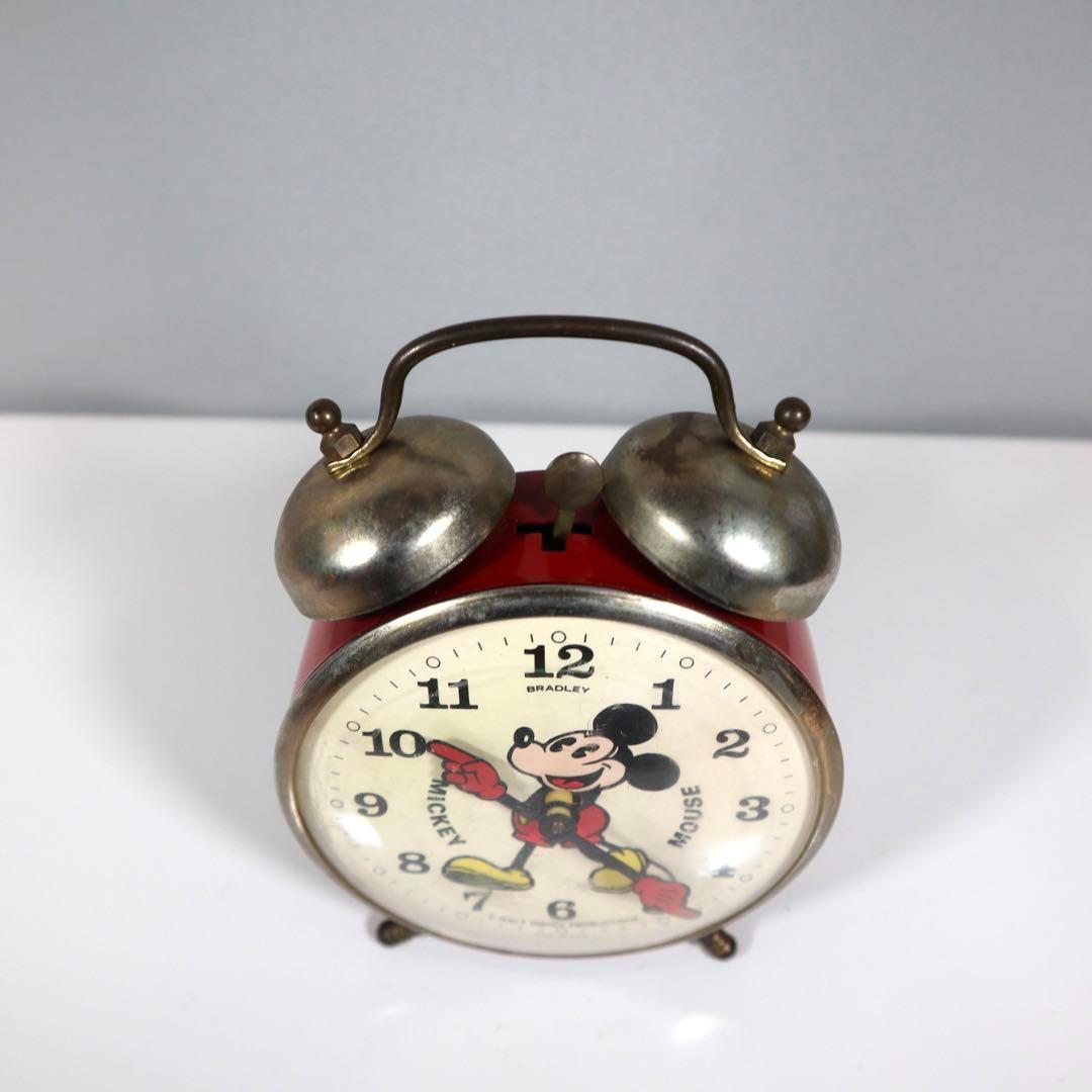 【動作OK】BRADLEYその② 1960～70年ミッキー ゼンマイ目覚まし時計