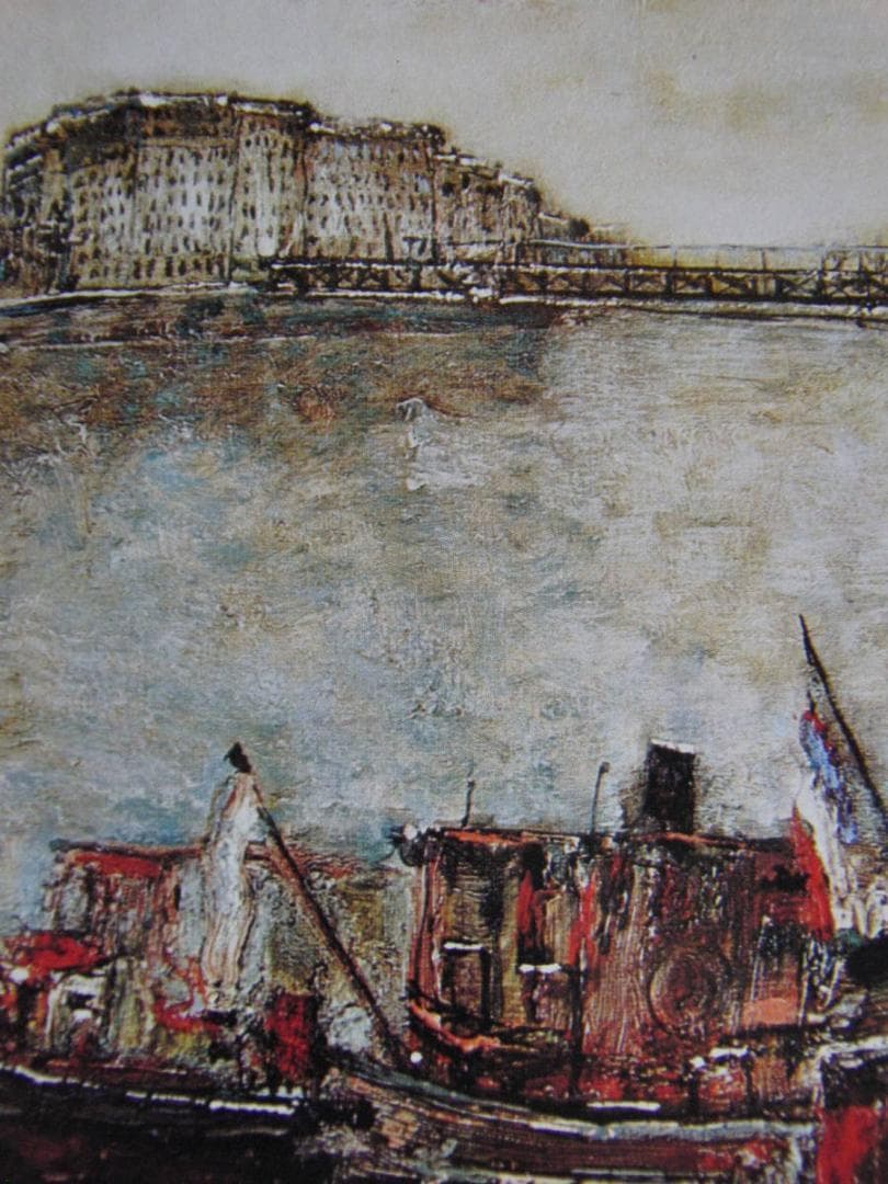 ベルナール　ガントネール、【河口】、希少な額装用画集より、厳選、新品額装