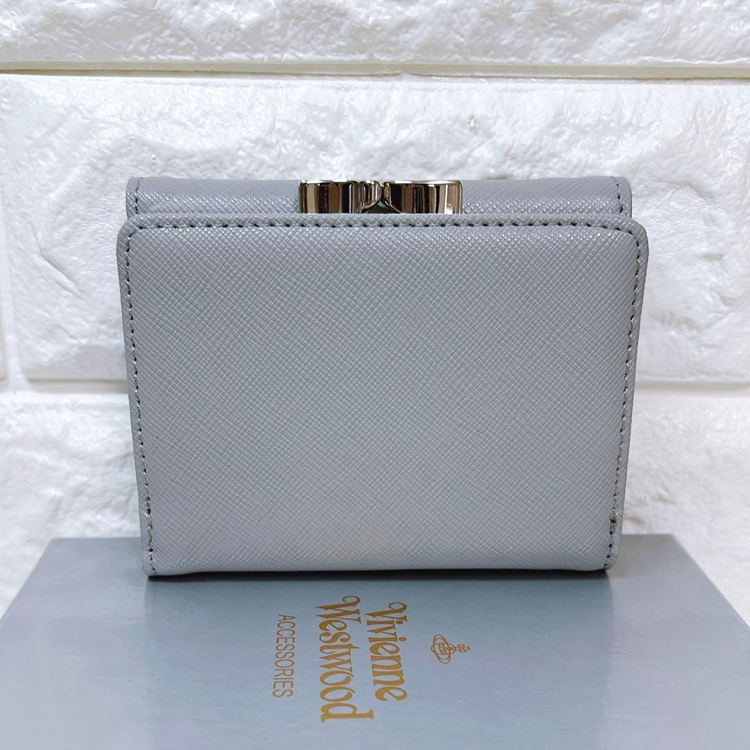 【ショッパー付き】新品 ヴィヴィアン・ウエストウッド　三つ折り財布 グレー