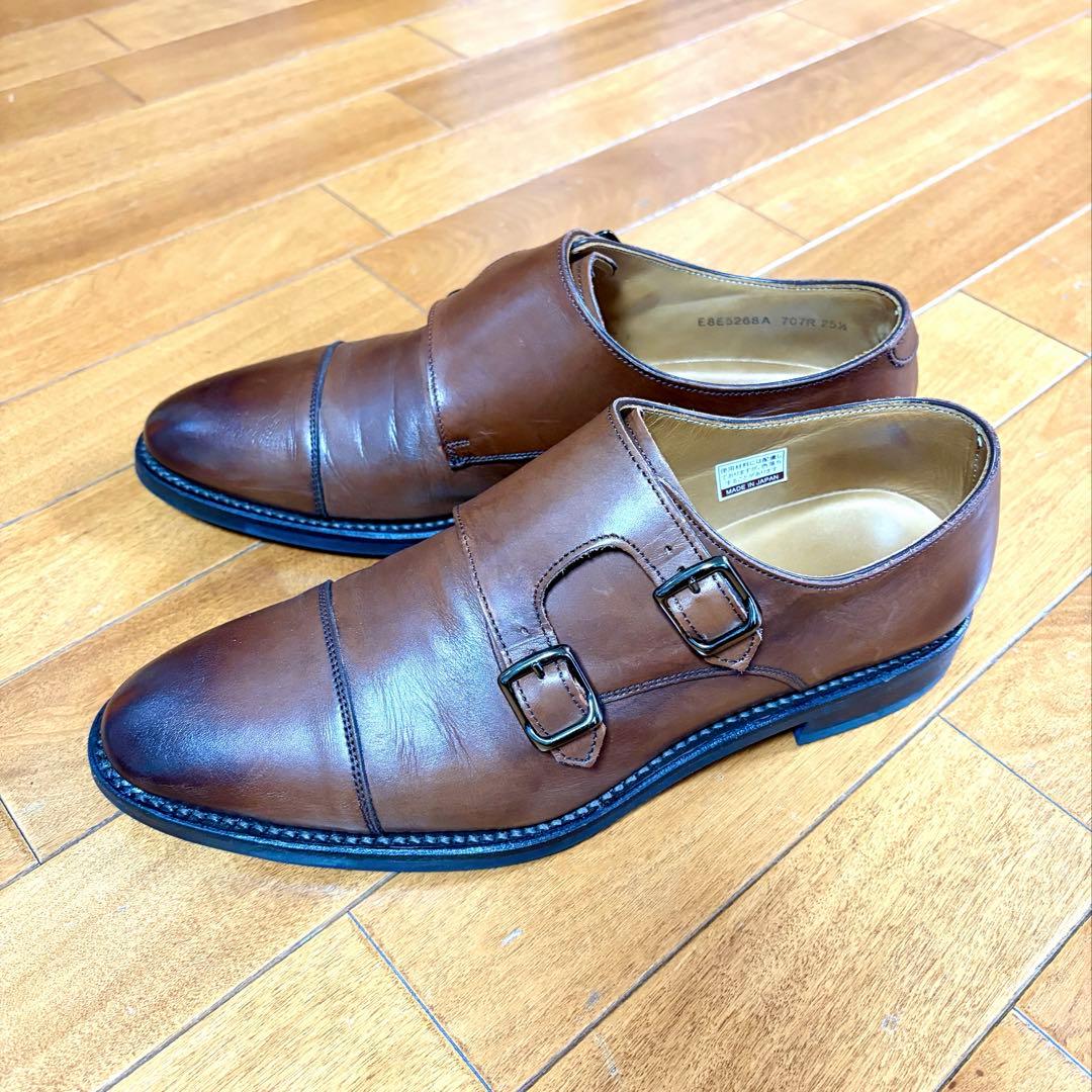 美品　REGALリーガル 本革 茶色 ダブルモンクストラップ 25.5cm