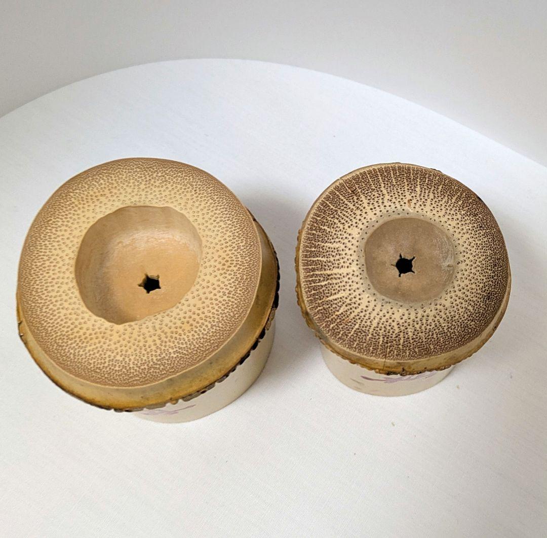 竹一双蓋置　聚光院　寛海老師書付 長尾宗湖作　炉用　風炉用　共箱