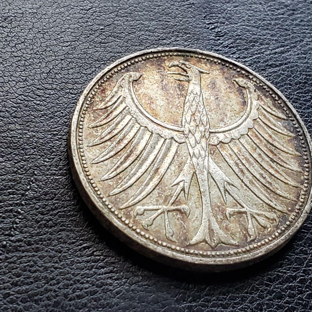 860.　1958年　銀貨　ドイツ　5マルク　