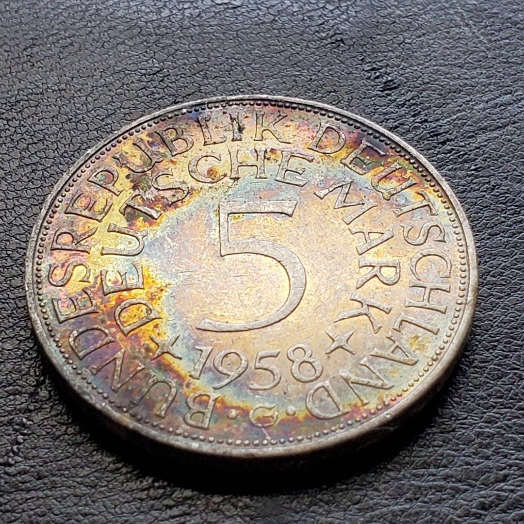 860.　1958年　銀貨　ドイツ　5マルク　