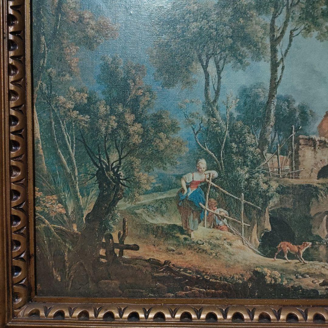 額装 フランス絵画 フランソワ・ブーシェ 「橋」