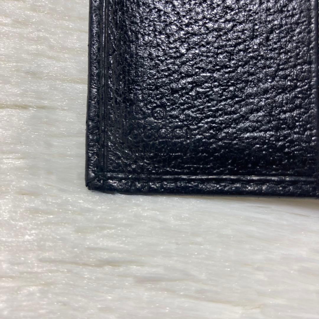 早い者勝ち　即売　GUCCI グッチ　シルバー金具　レザー　折り財布　黒　ホック