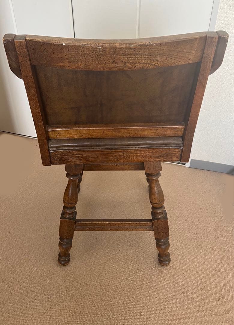 アメリカ ヴィンテージ バーチェア スツール 木製 回転 椅子 ブラウン