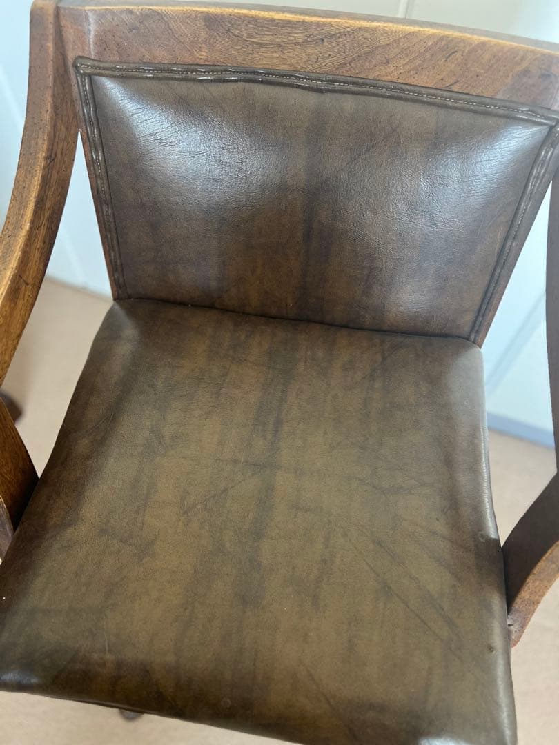 アメリカ ヴィンテージ バーチェア スツール 木製 回転 椅子 ブラウン