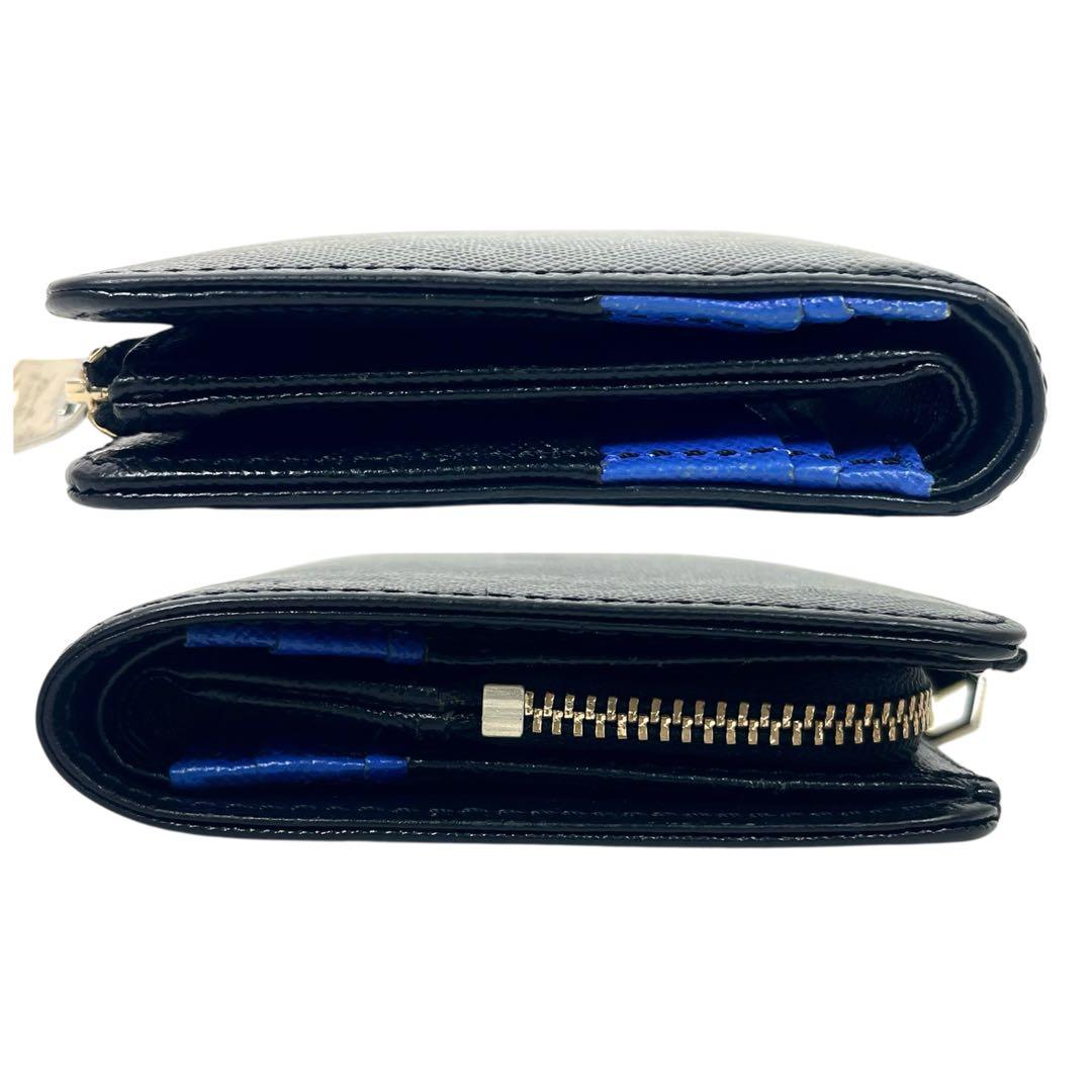 ポールスミス　二つ折り財布　ロゴプリント　サフィアーノ　ダブルフラップ　未使用級