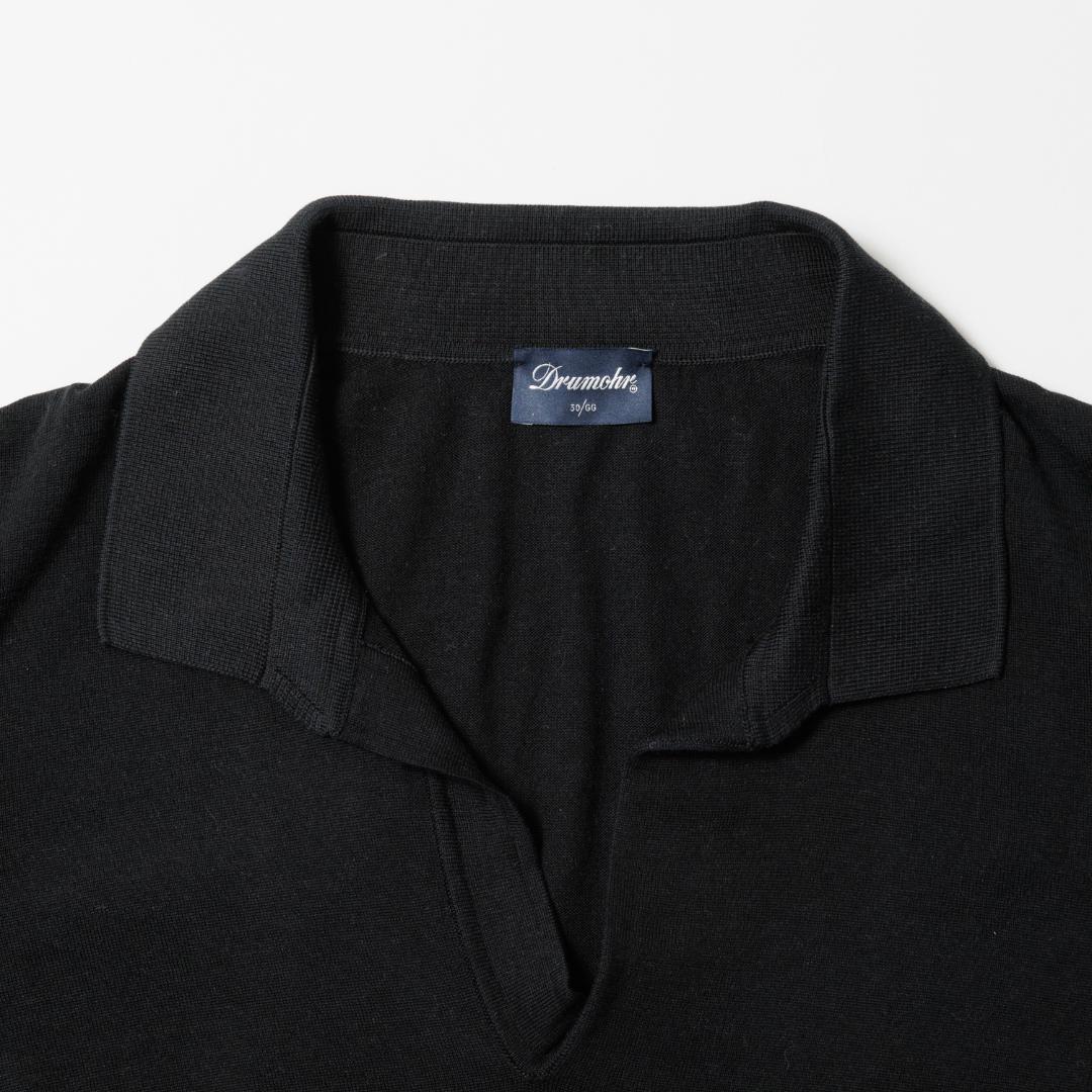 ★新品未使用★Drumohr ドルモア ニットポロシャツ スキッパー 黒 50