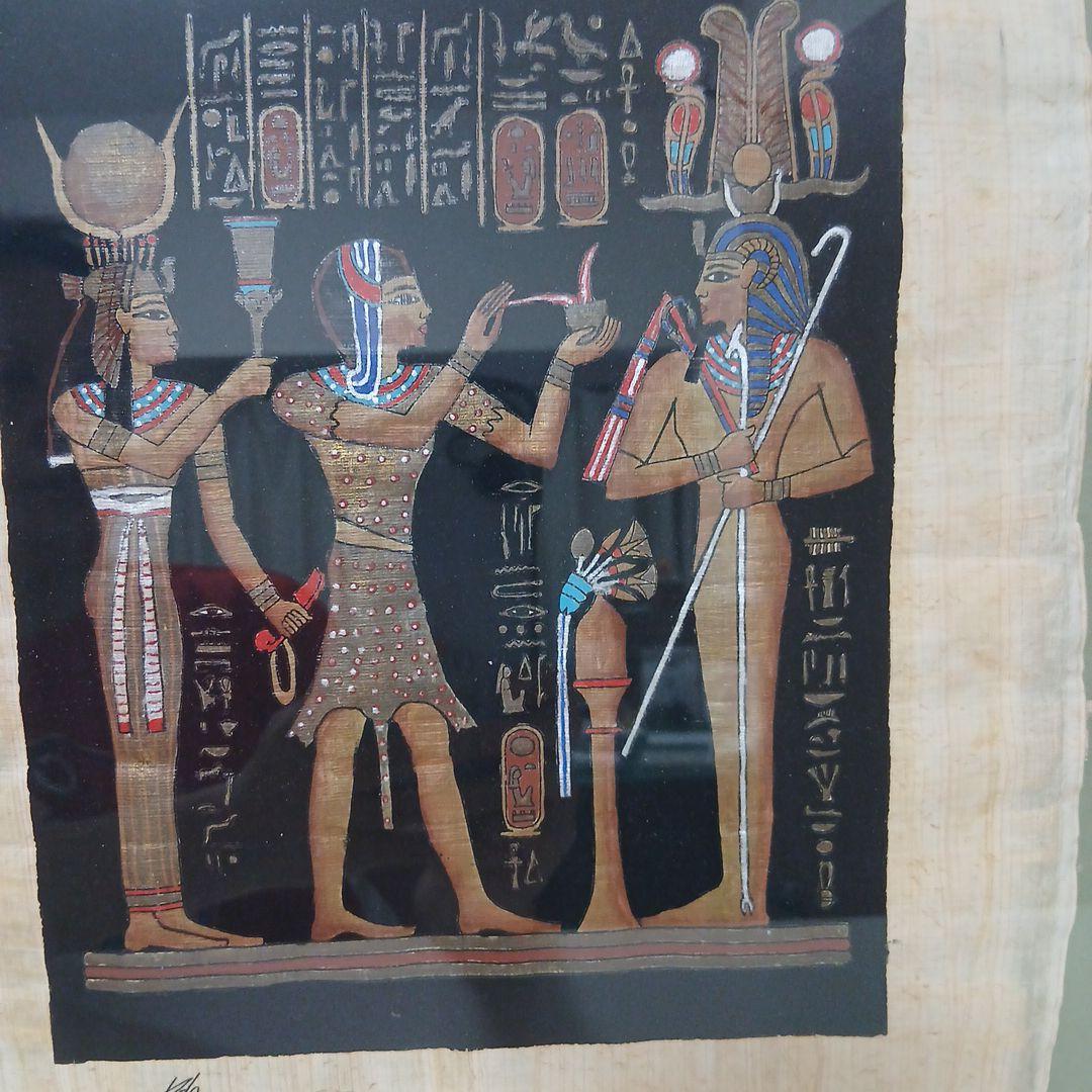 エジプト古代風手描きアート⭐パピルス