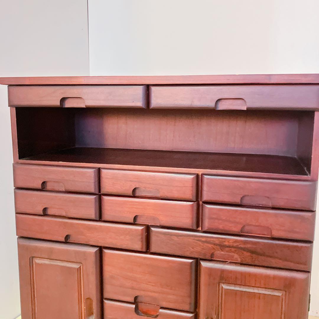 電話台　FAX台　キャビネット　12引き出し　2トビラ　サイドチェスト