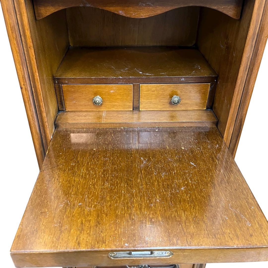 コンソールチェスト スリム 猫脚 鍵付属 ナチュラルブラウン