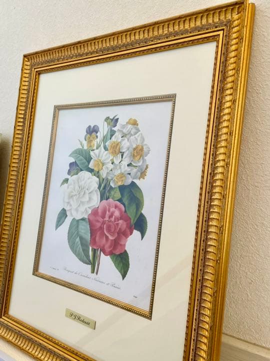 花の絵　ルドゥーテ　カメリア　ブーケ　複製画
