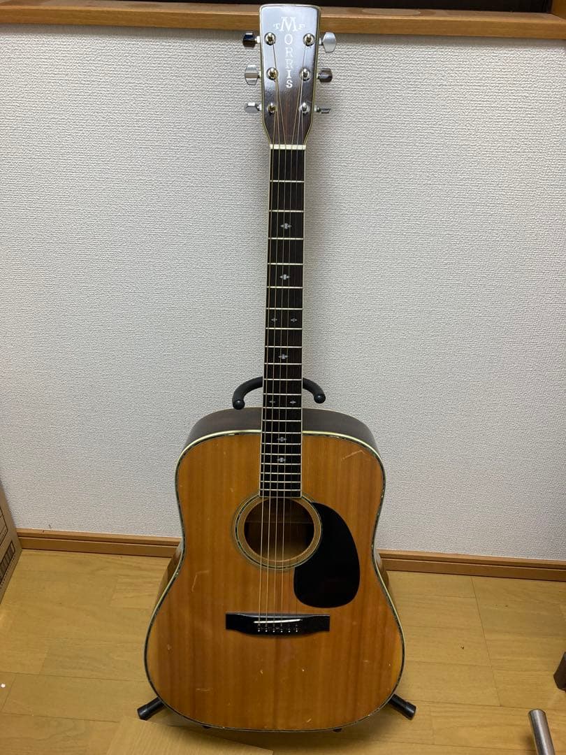 極上の木目MORRIS TF W-50モーリスアコギ(最安値、牛骨サドル)