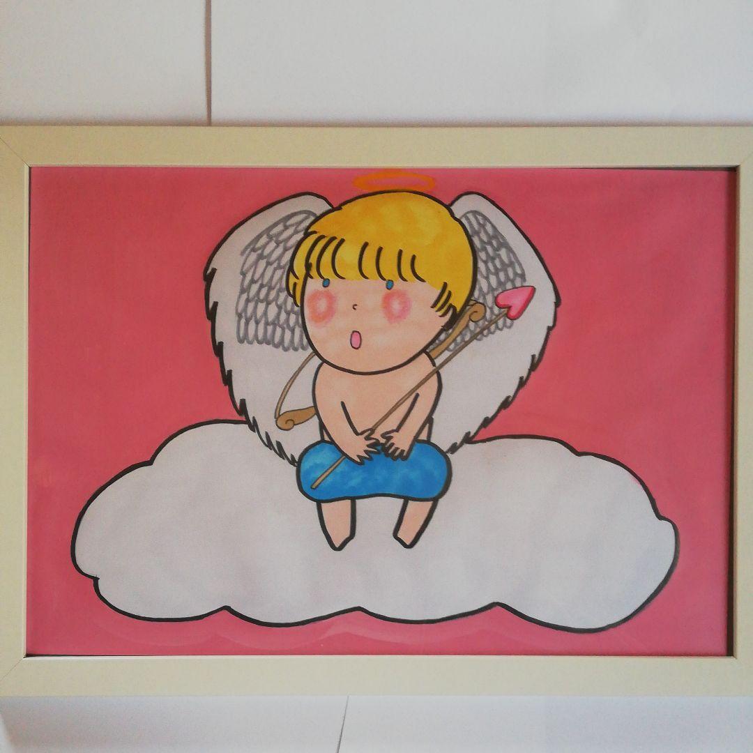 これいい商品です。神の法の悪魔さん天使「絵画」A4サイズ