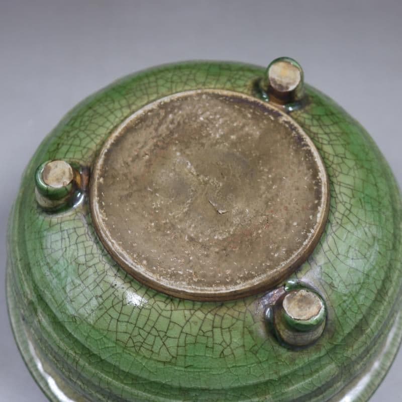 宋  龍泉窯  青磁 開片三足香炉  工芸品 美術品 置物