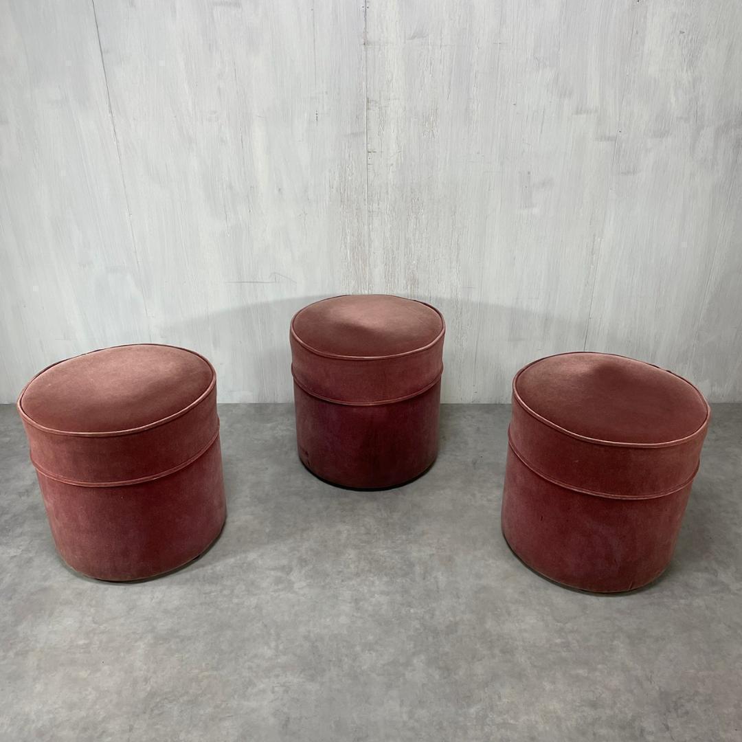 TiTi！ヴィンテージ モケット ピンクパープル スツール 業務用 レトロ