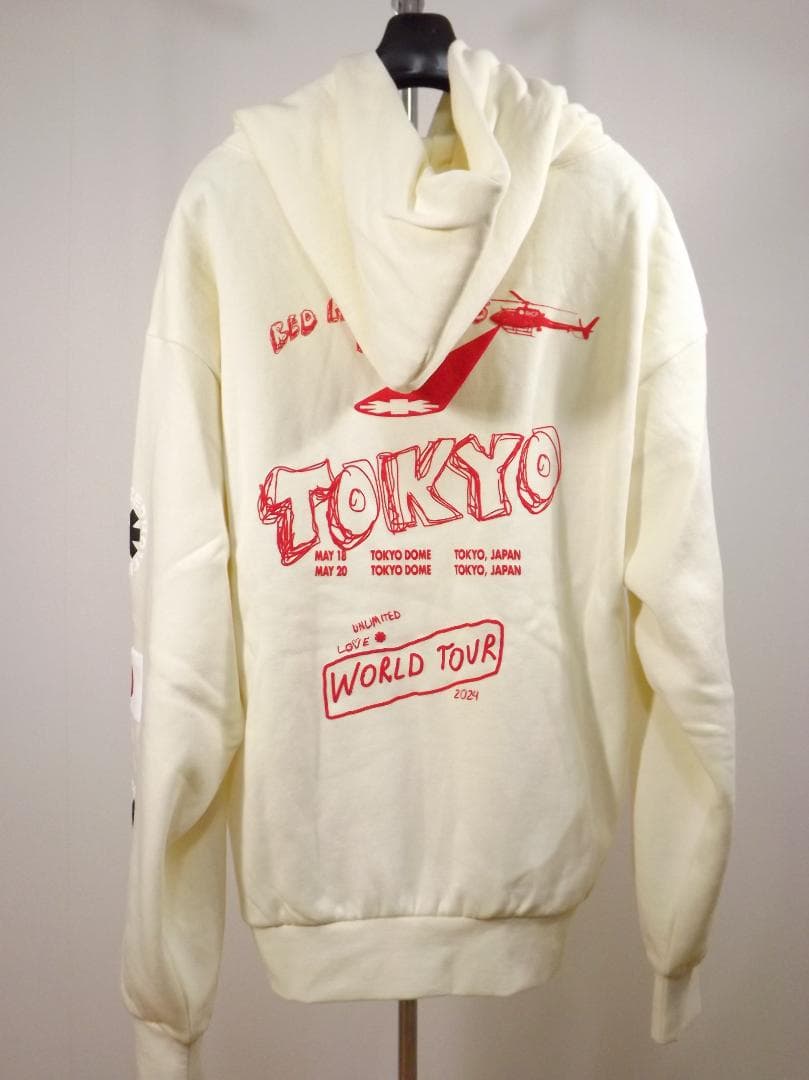 新品 レッチリ アンリミテッド ラブ 東京 クリーム フーディ パーカー ツアー