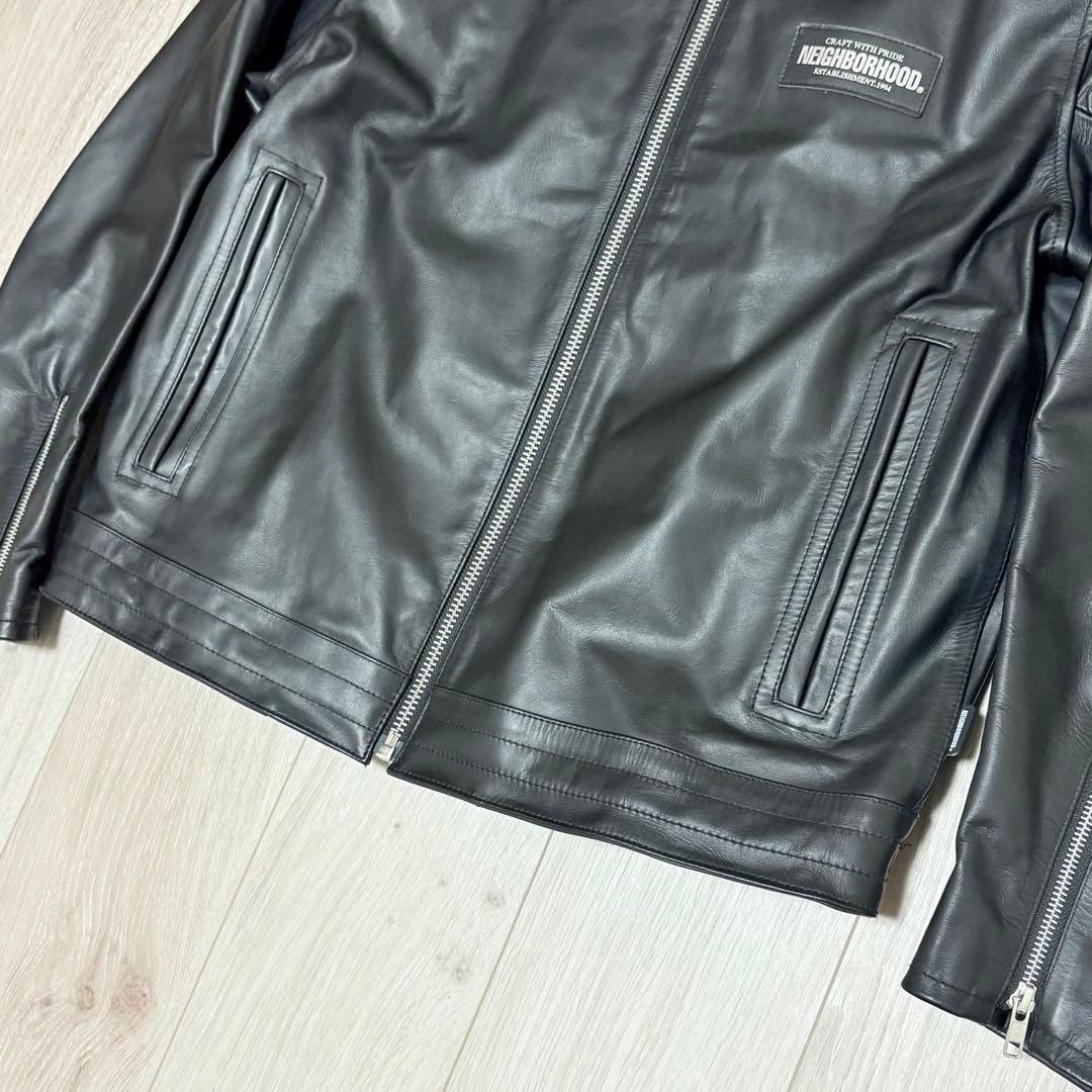 【即完品】ネイバーフッド　シングルレザージャケット　 ライダースジャケット　L