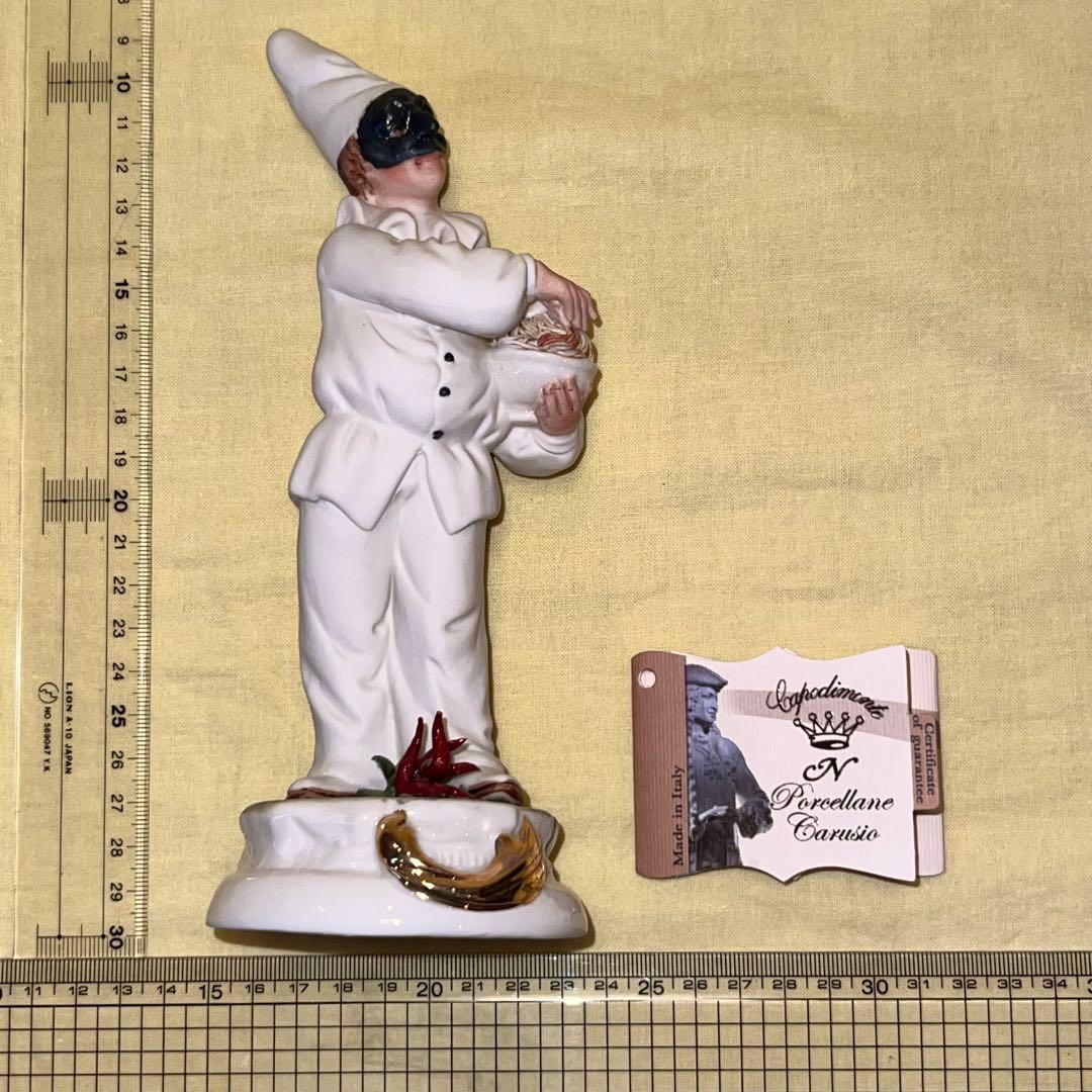 カポディモンテ　イタリア製　陶人形　ピエロ　置物　フィギュア　クリスマス　ギフト