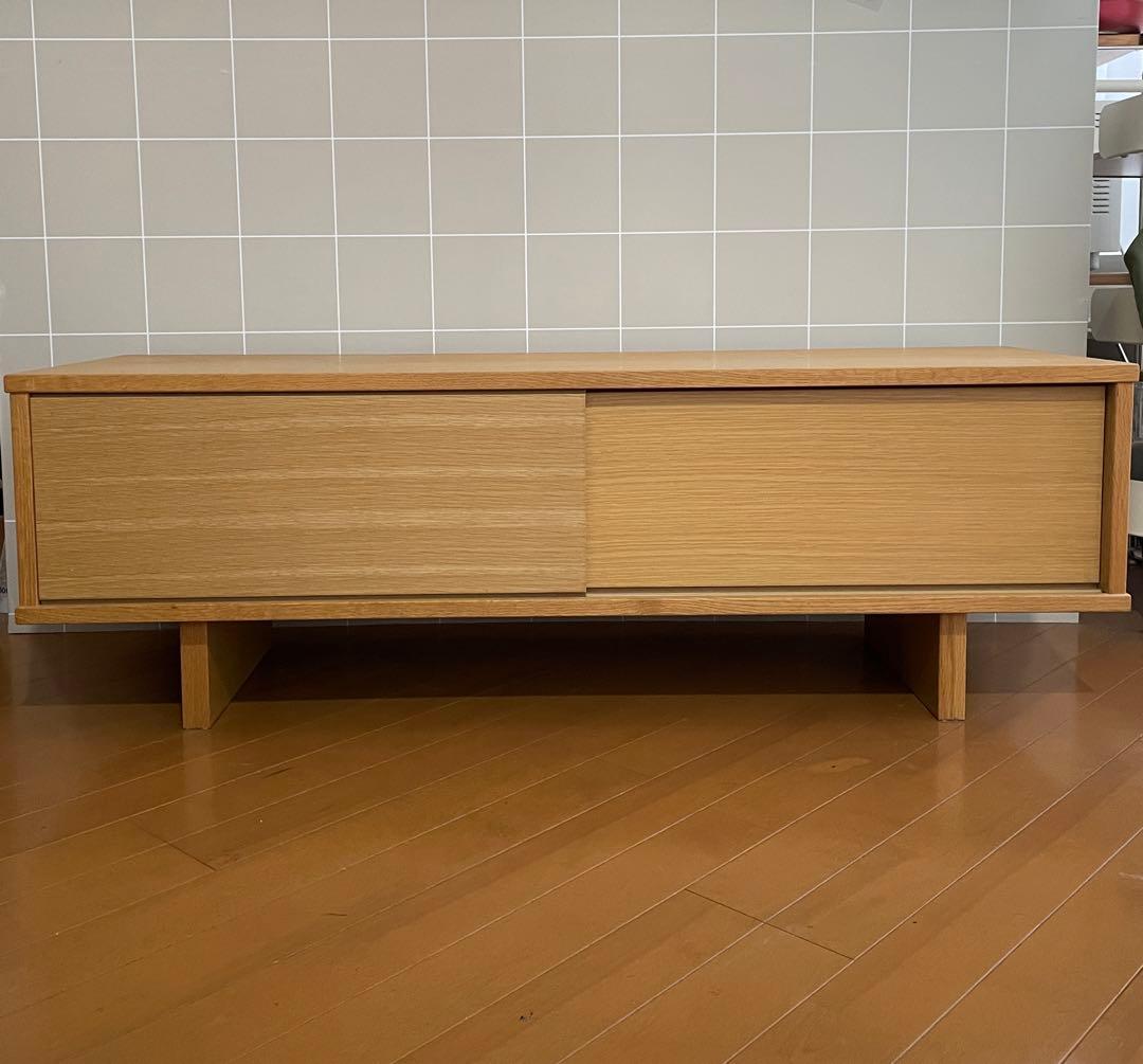 無印良品 オーク材 テレビ台 AVボード 引き出し付き 110cm