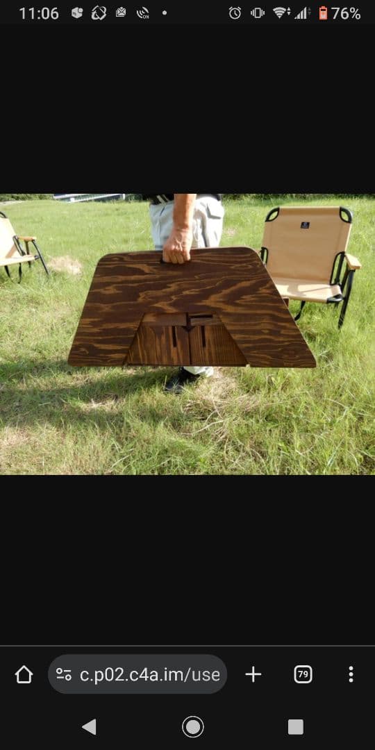 焚き火　ヘキサ　木製八角形アウトドアテーブル