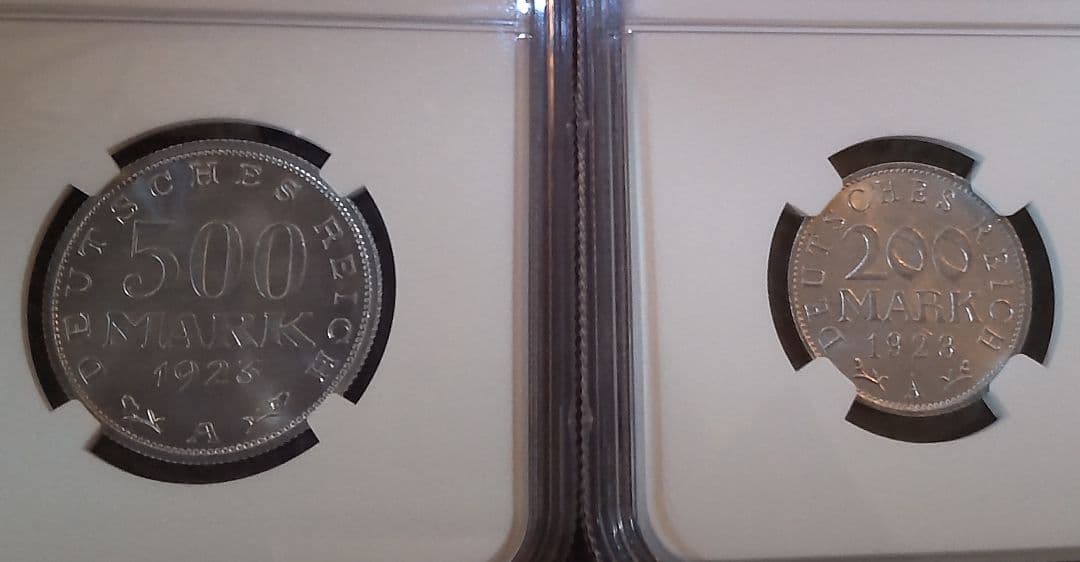 ✨2枚セット！NGC MS65✨ 1923A 独200、500マルク 
