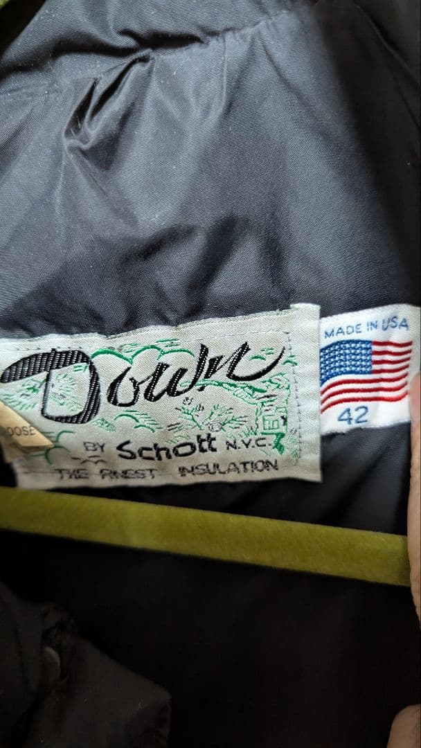 Schott レザー×ダウン 2WAY ジャケット サイズ42