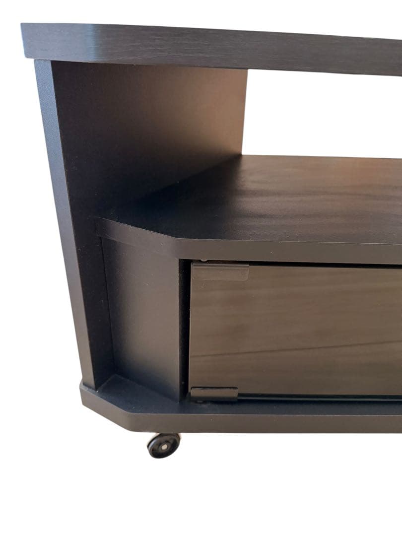 14390 キャスター付　コーナーテレビ台　ガラス扉 テレビ台　モダン