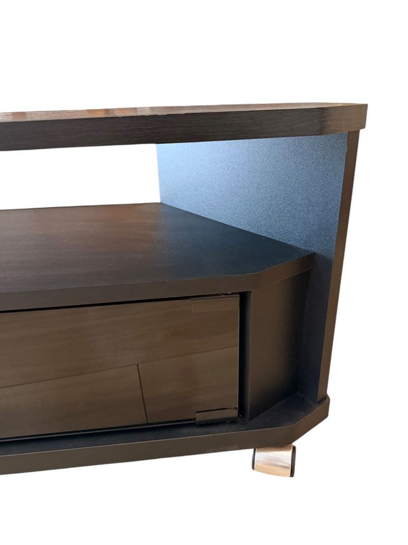 14390 キャスター付　コーナーテレビ台　ガラス扉 テレビ台　モダン