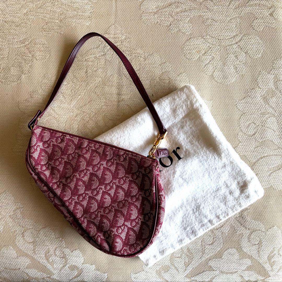 ディオール トロッター サドルバッグ ボルドー 美品