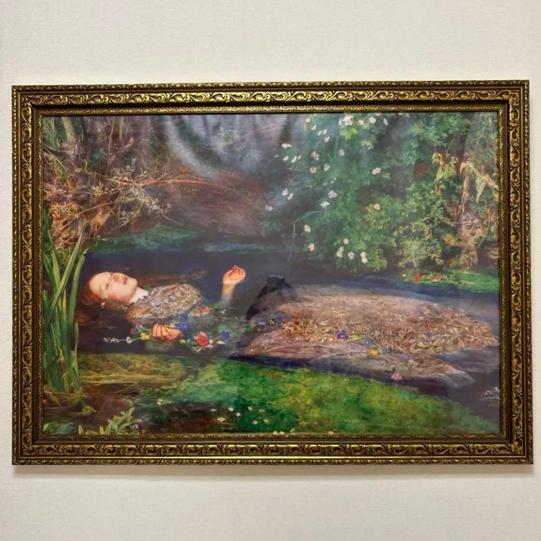 オフィーリア ミレイ　油彩画　額装品　アート