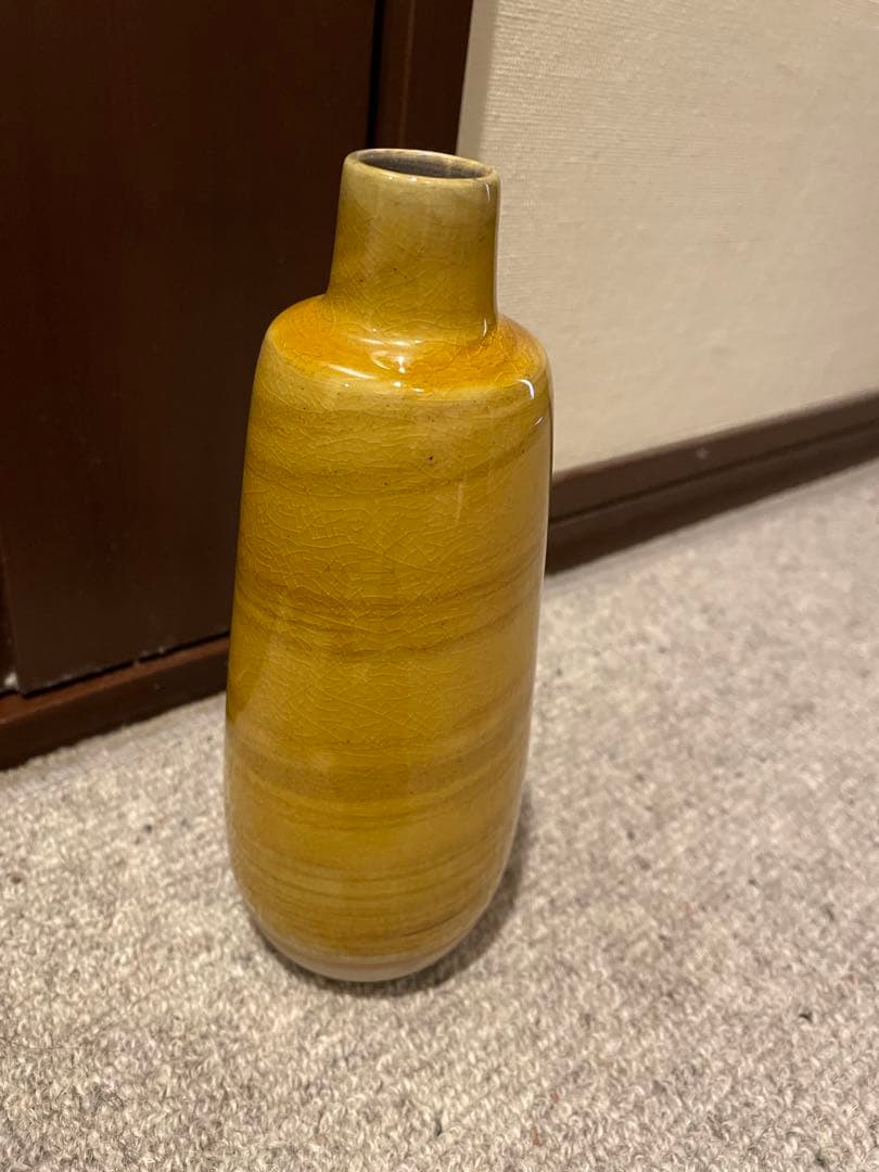 【人間国宝】九谷焼　三代目徳田八十吉（正彦） 色釉花生　箱書付